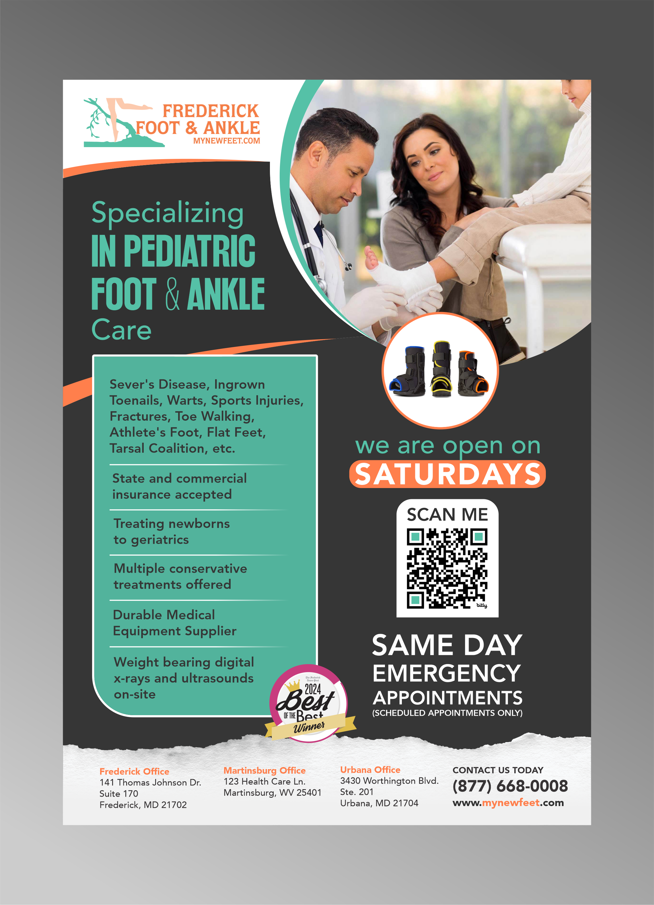 Design de Flyer par Excellar Hub pour Frederick Foot & Ankle | Design #35857930
