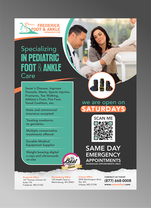 Flyer Design by Excellar Hub for Frederick Foot & Ankle | Design #35857930