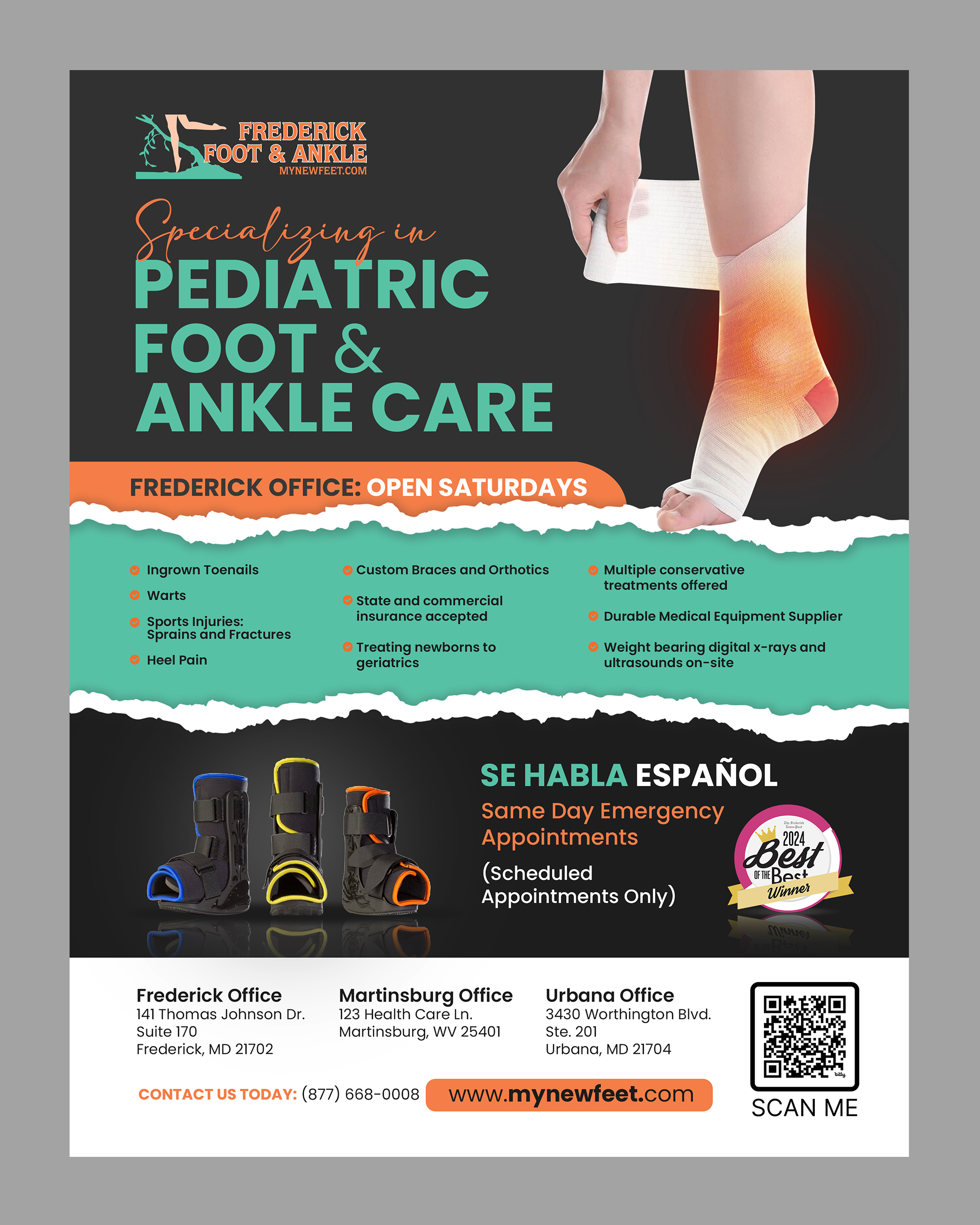 Flyer Design by debdesign for Frederick Foot & Ankle | Design #35854777