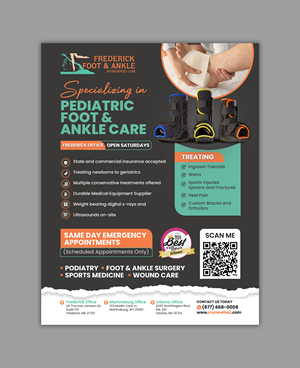 Design de Flyer par debdesign pour Frederick Foot & Ankle | Design : #35855460