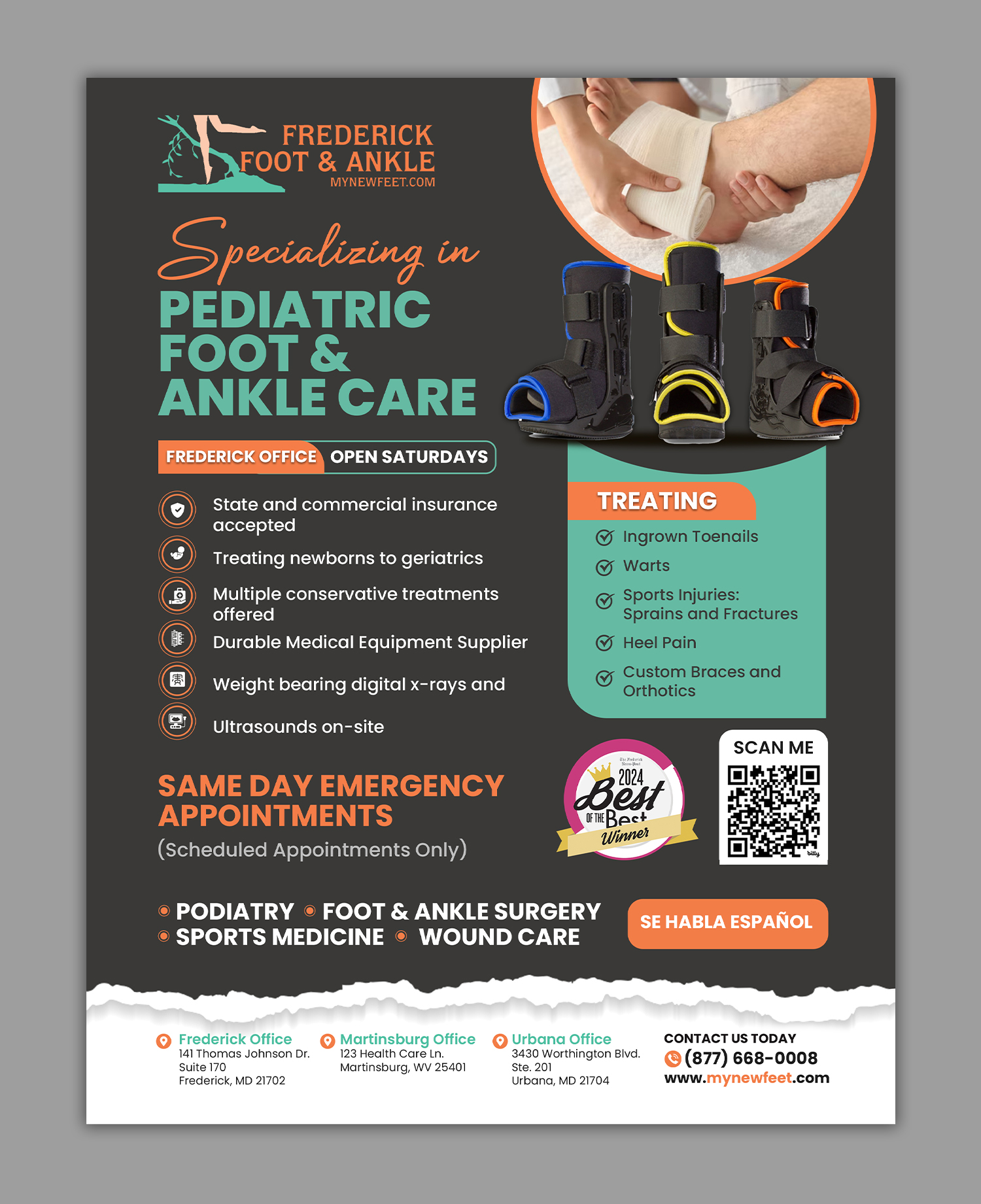 Flyer-Design von debdesign für Frederick Foot & Ankle | Design #35855717