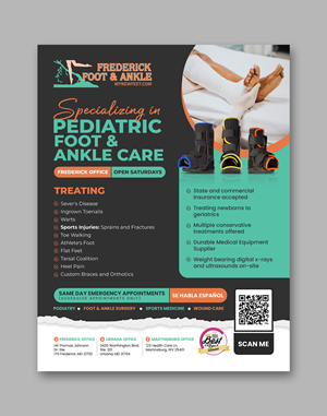 Design de Flyer par debdesign pour Frederick Foot & Ankle | Design : #35855902