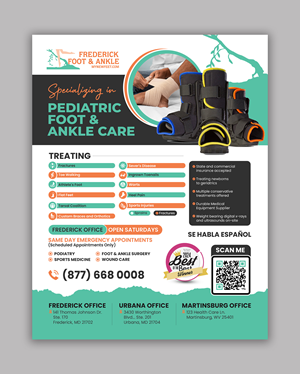 Design de Flyer par debdesign pour Frederick Foot & Ankle | Design : #35856054