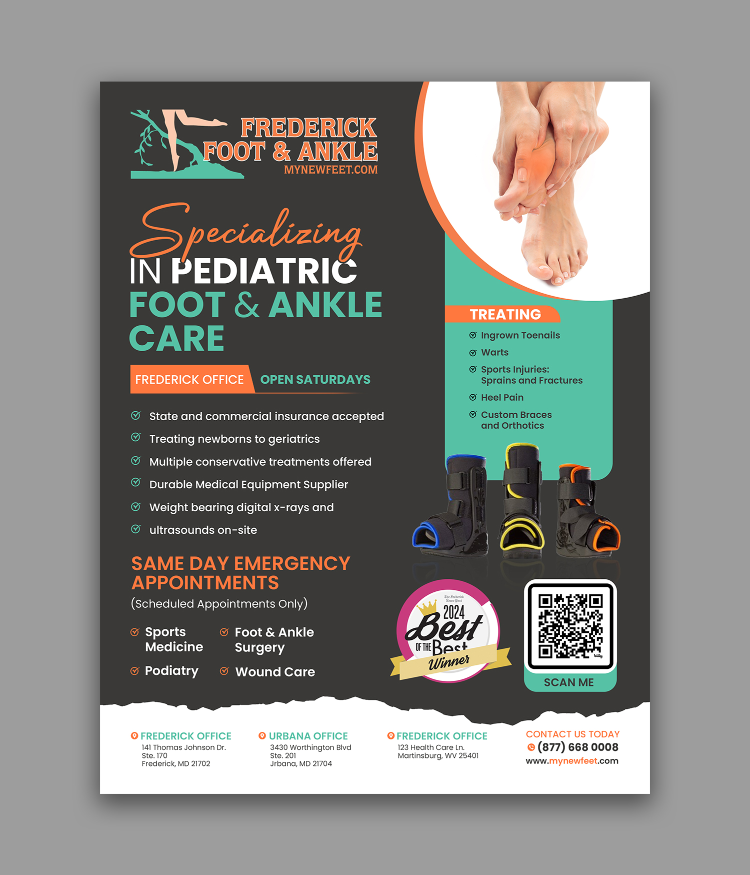 Design de Flyer par debdesign pour Frederick Foot & Ankle | Design #35856055