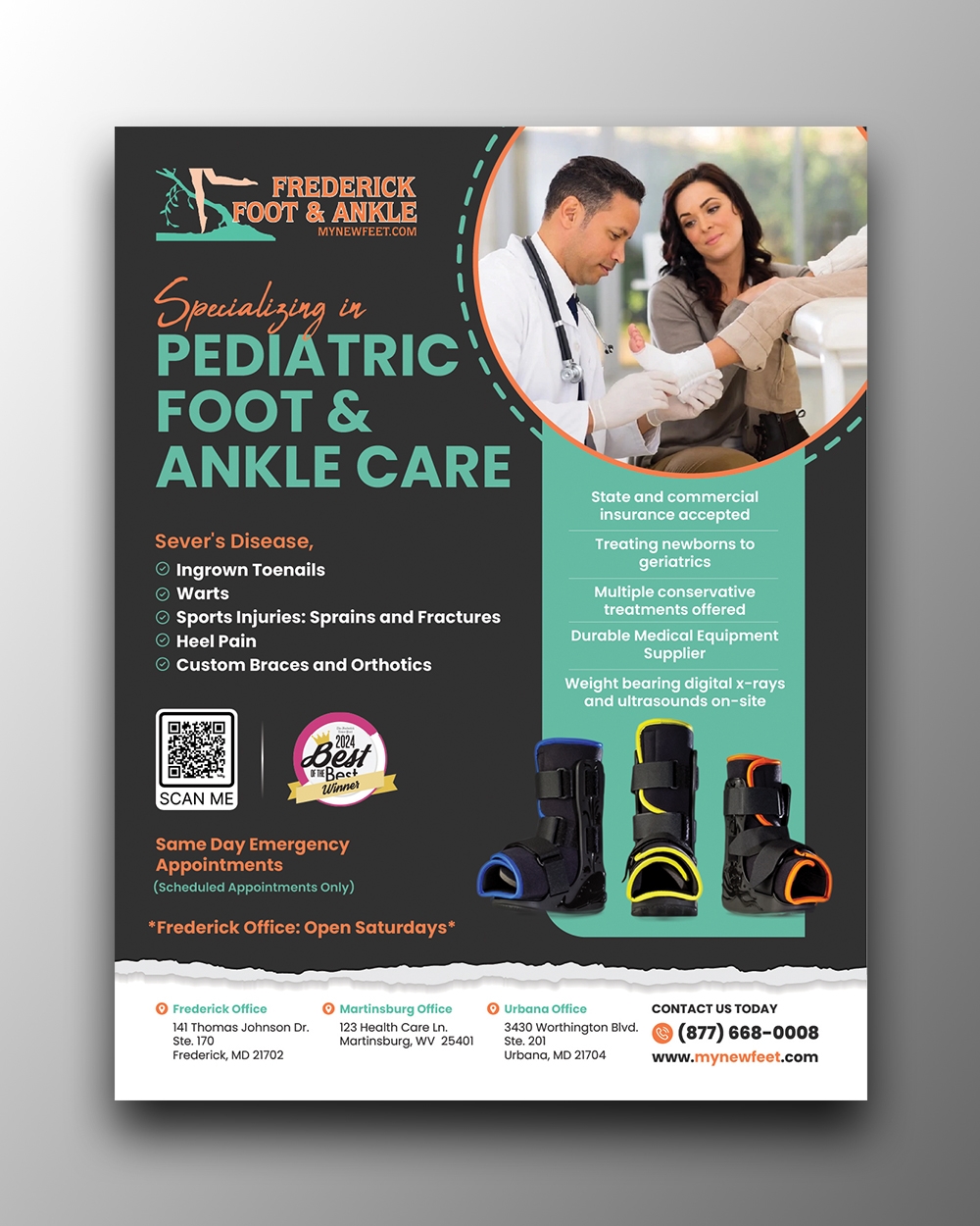 Flyer Design by OwnDesign for Frederick Foot & Ankle | Design #35856813