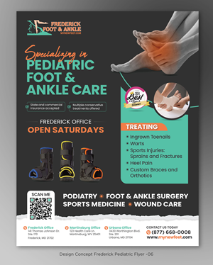 Design de Flyer par D Creative pour Frederick Foot & Ankle | Design : #35867075