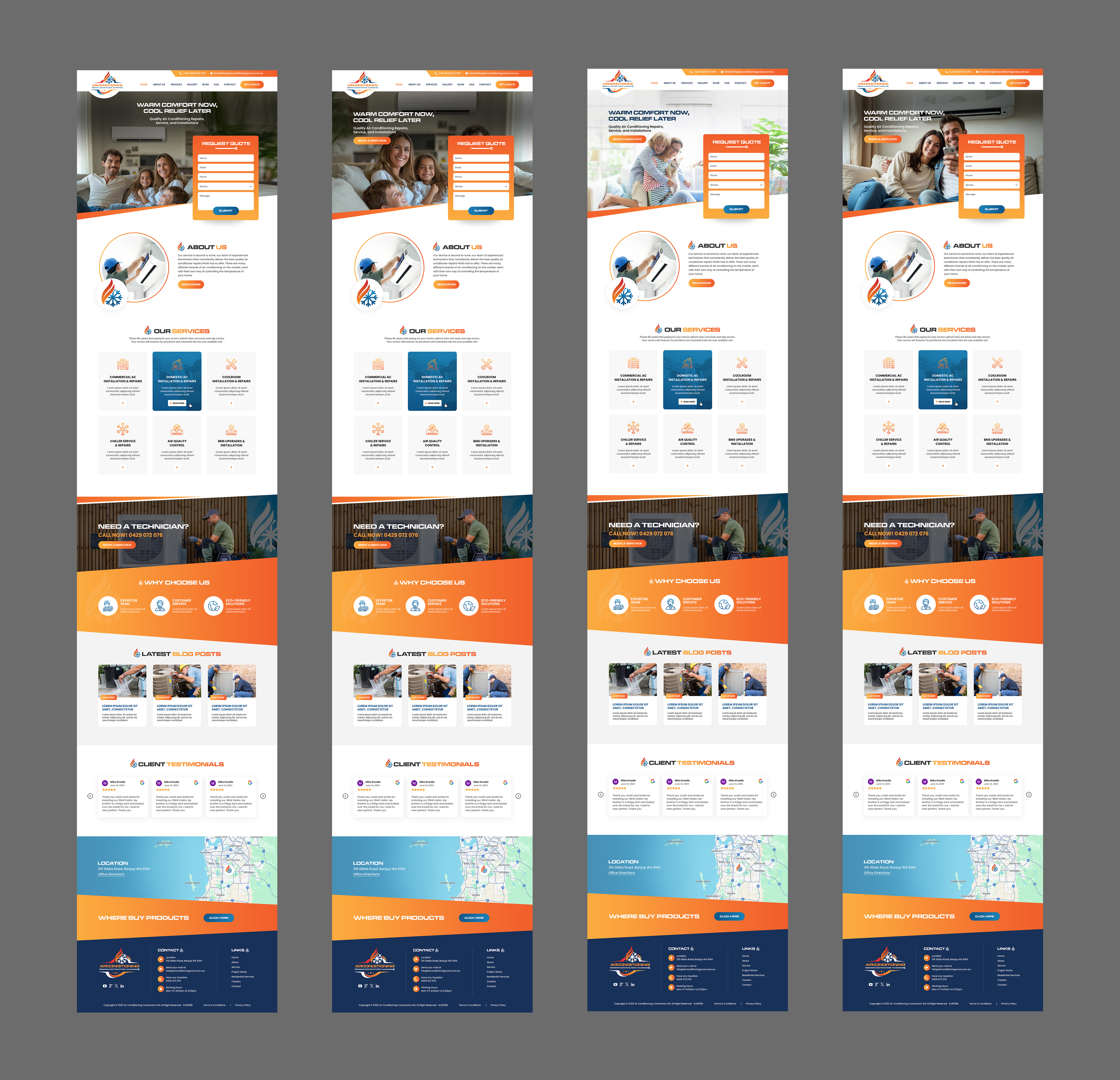 WordPress-Design von MAHABA für Air Conditioning Contractors WA | Design #35891149