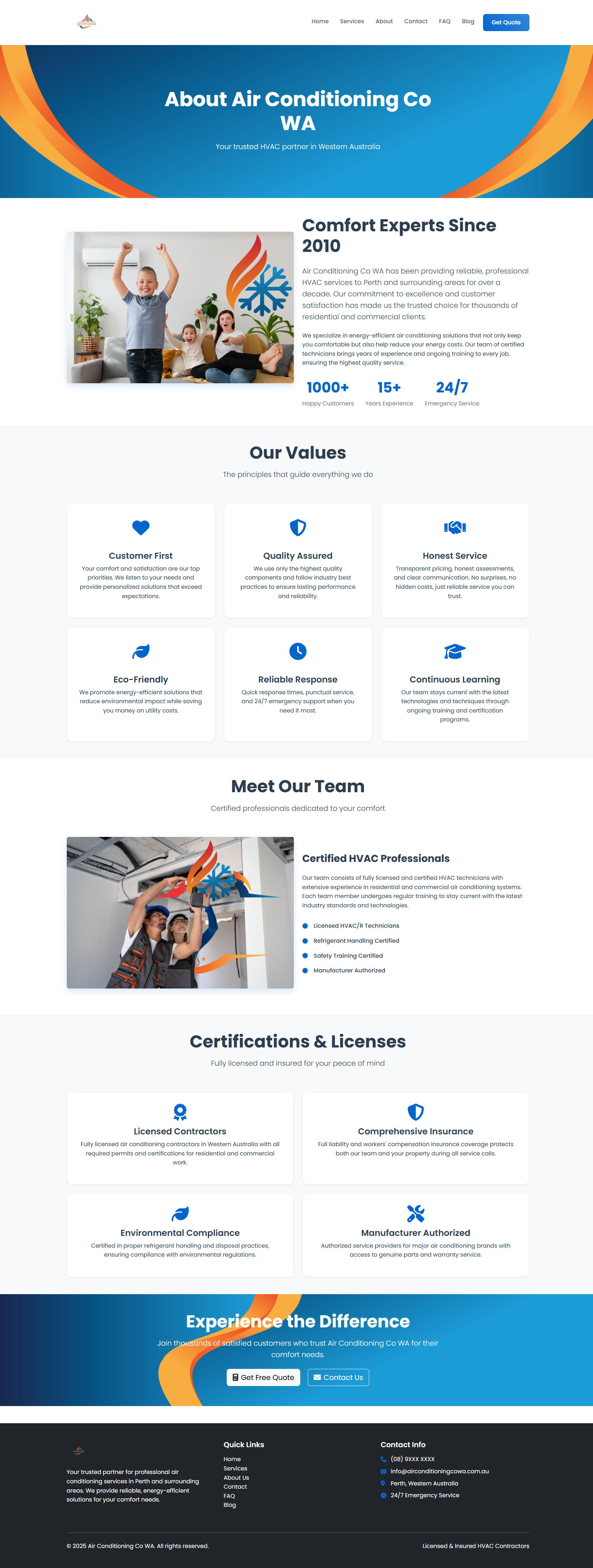 Diseño Wordpress por Bibi Studio para Air Conditioning Contractors WA | Diseño #35877656