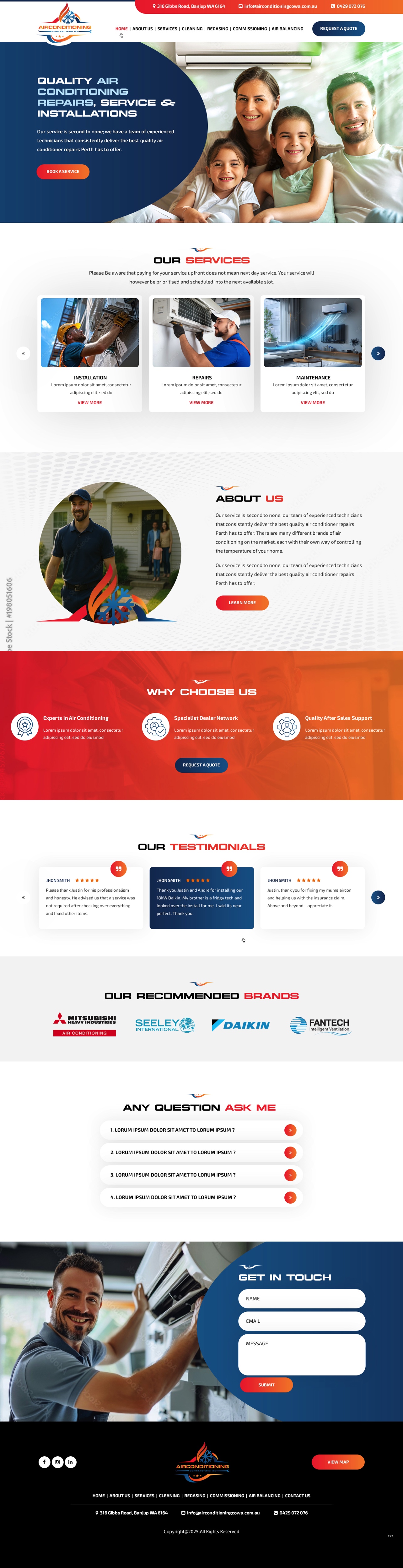 Wordpress Design by pb for Air Conditioning Contractors WA | Design #35885986
