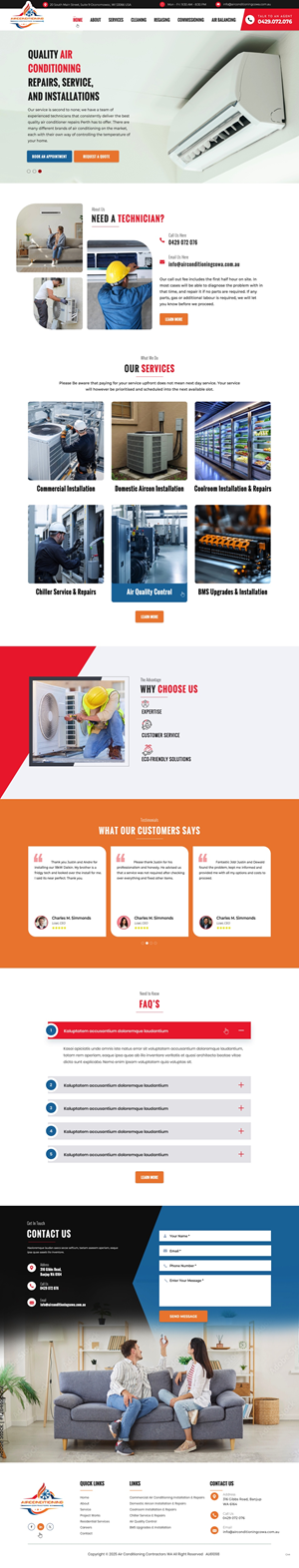 Wordpress Design by pb for Air Conditioning Contractors WA | Design: #35885989