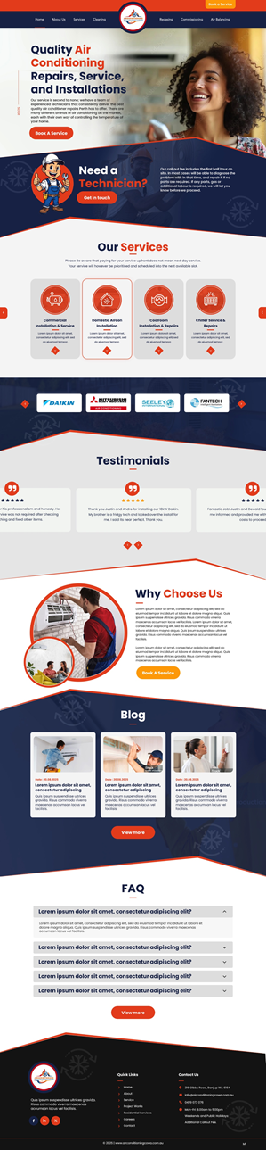 Wordpress Design by pb for Air Conditioning Contractors WA | Design: #35885990