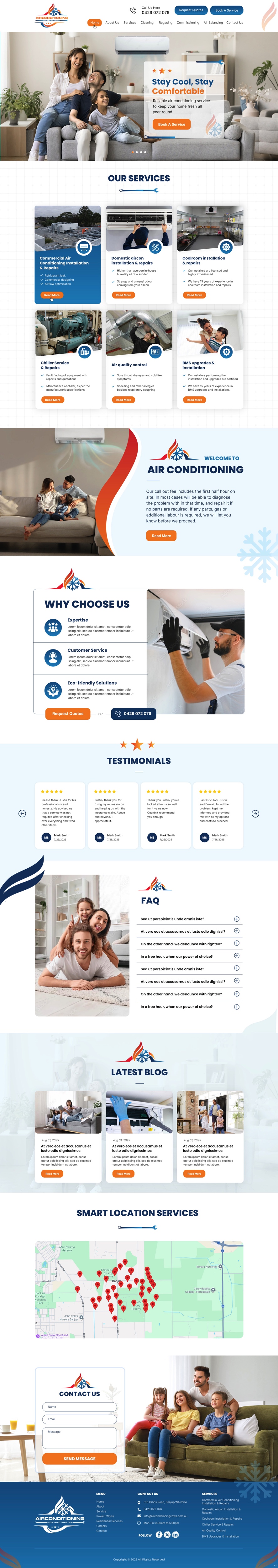 Wordpress Design by pb for Air Conditioning Contractors WA | Design #35885995