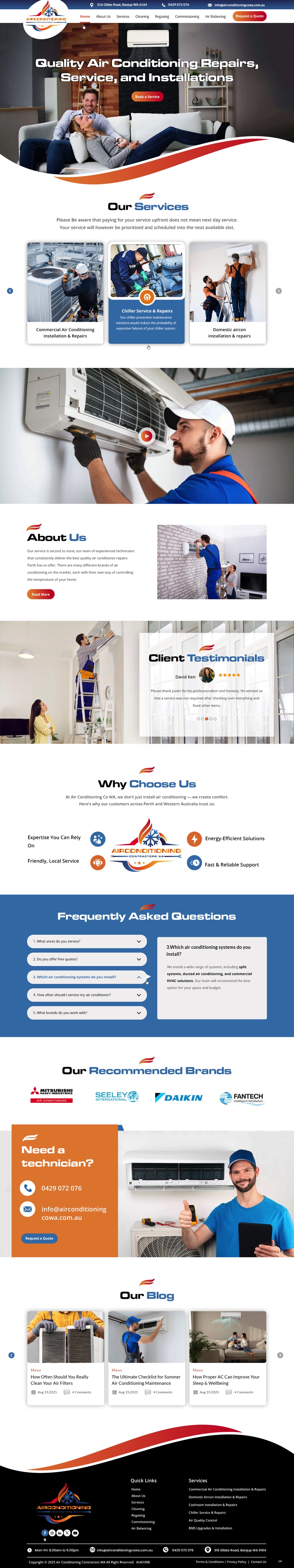 Design Wordpress par pb pour Air Conditioning Contractors WA | Design #35885996