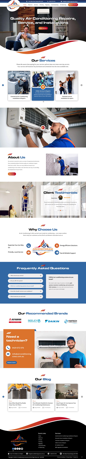 WordPress-Design von pb für Air Conditioning Contractors WA | Design: #35885996
