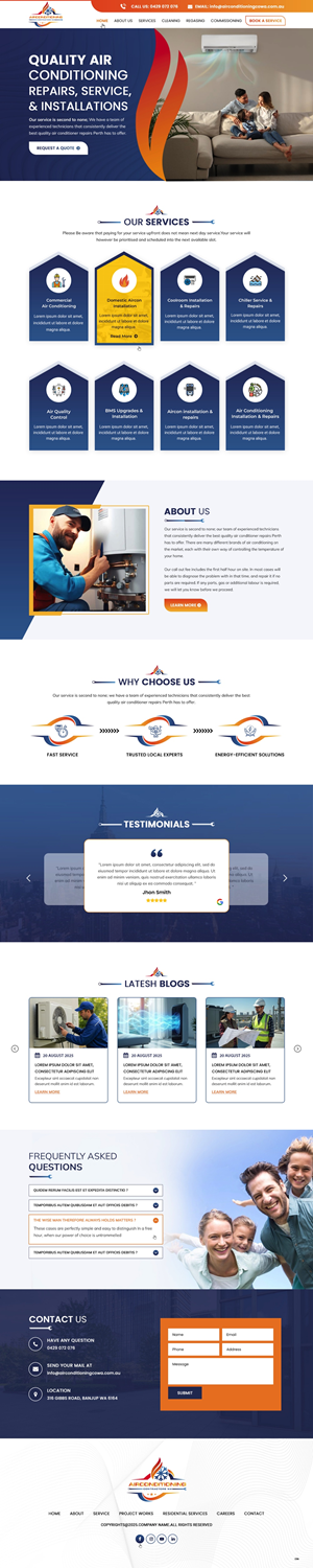 WordPress-Design von pb für Air Conditioning Contractors WA | Design: #35885997