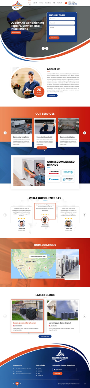 WordPress-Design von pb für Air Conditioning Contractors WA | Design: #35885998