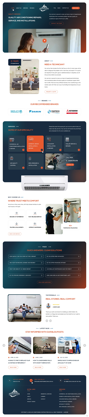 WordPress-Design von pb für Air Conditioning Contractors WA | Design: #35885999