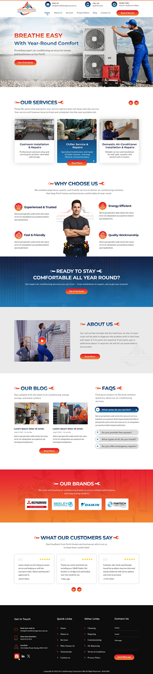 WordPress-Design von pb für Air Conditioning Contractors WA | Design: #35886000