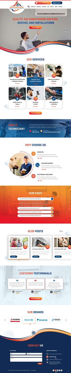 WordPress-Design von pb für Air Conditioning Contractors WA | Design: #35886001