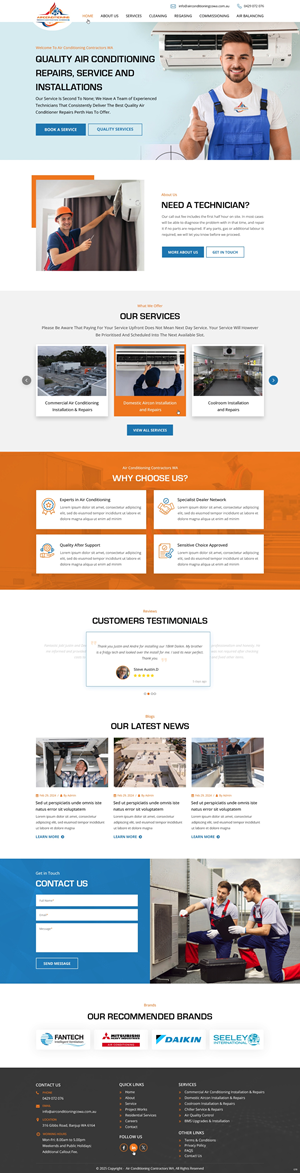 WordPress-Design von pb für Air Conditioning Contractors WA | Design: #35886002