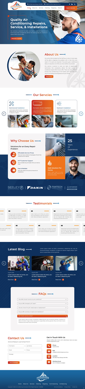 WordPress-Design von pb für Air Conditioning Contractors WA | Design: #35886007