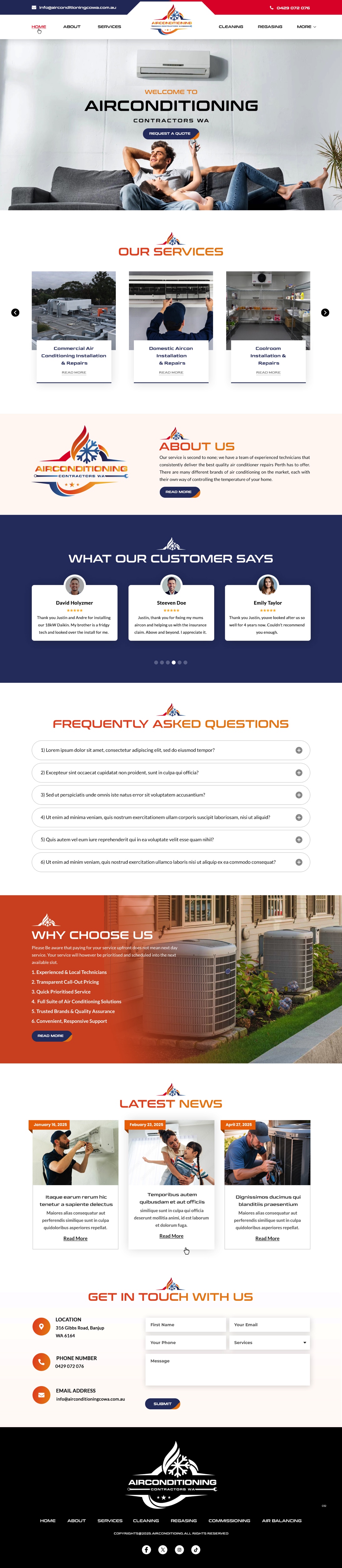 Design Wordpress par pb pour Air Conditioning Contractors WA | Design #35892954
