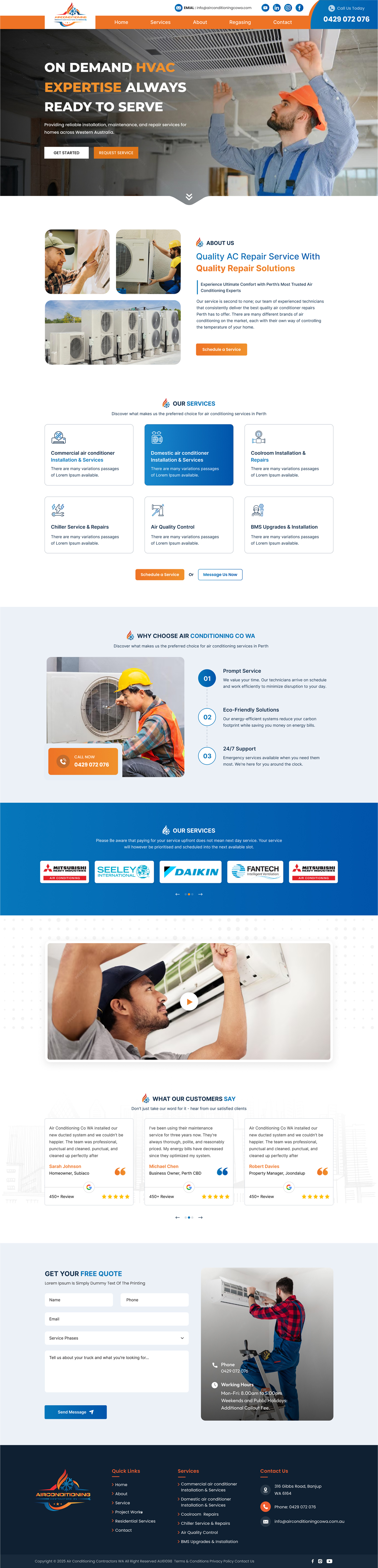 WordPress-Design von Sbss für Air Conditioning Contractors WA | Design #35891550