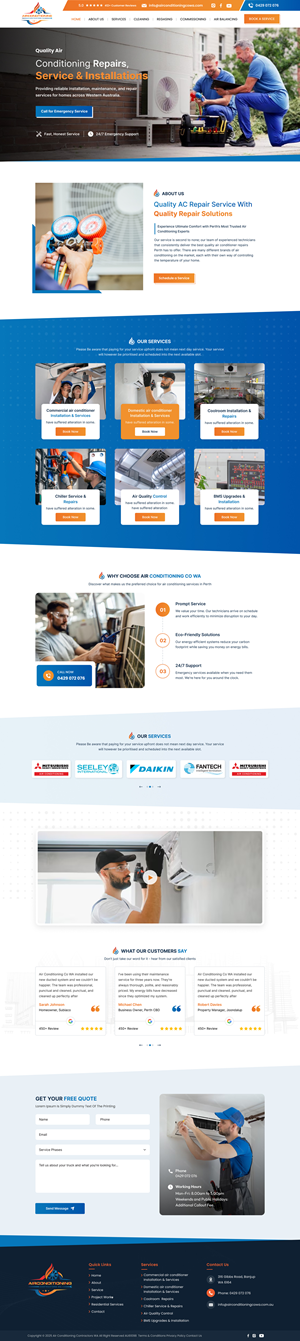 Wordpress Design by Sbss for Air Conditioning Contractors WA | Design: #35891551