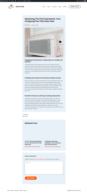 Diseño Wordpress por Pixel Sprout para Air Conditioning Contractors WA | Diseño #35861669
