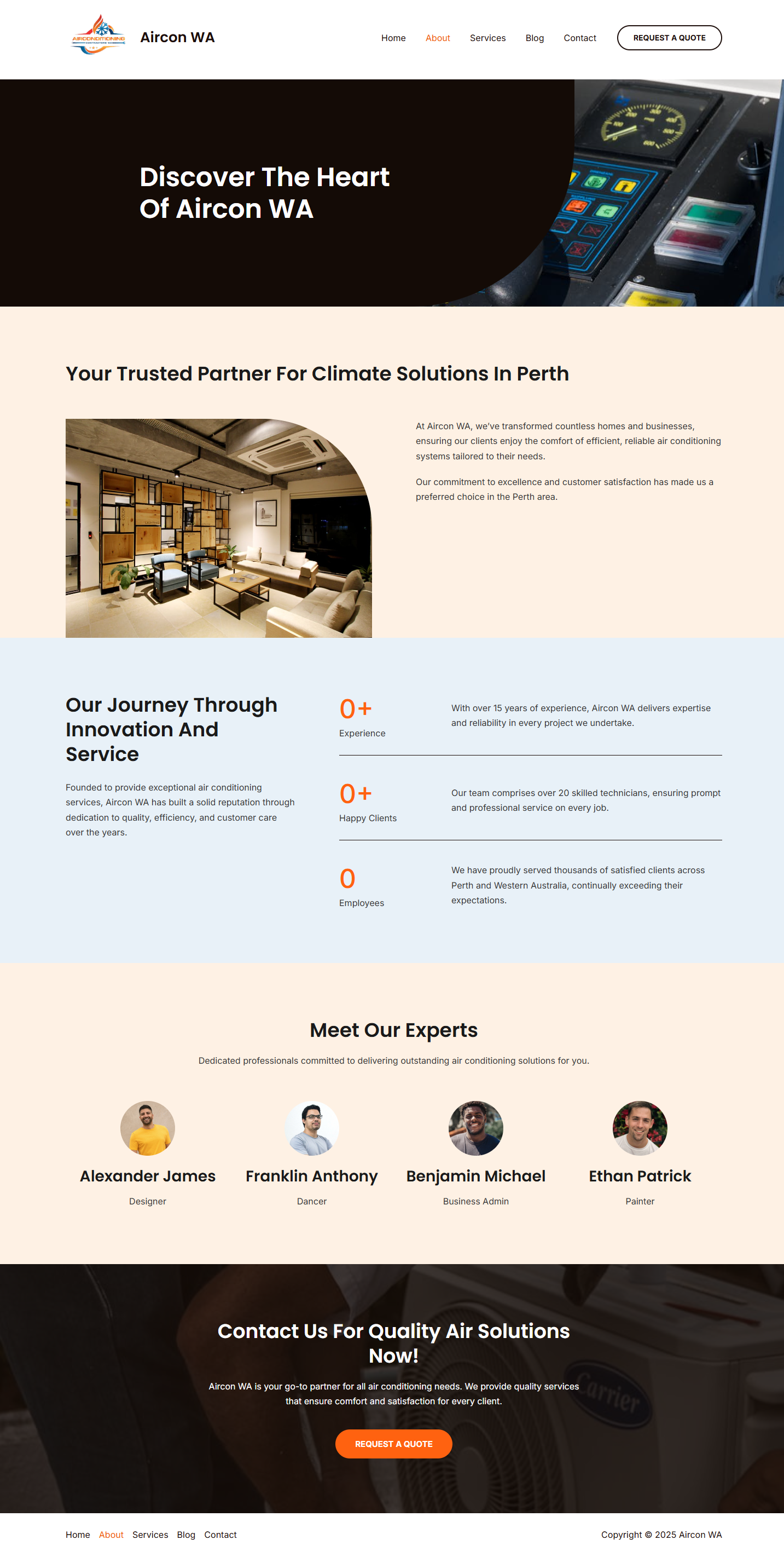 Design Wordpress par Pixel Sprout pour Air Conditioning Contractors WA | Design #35861670