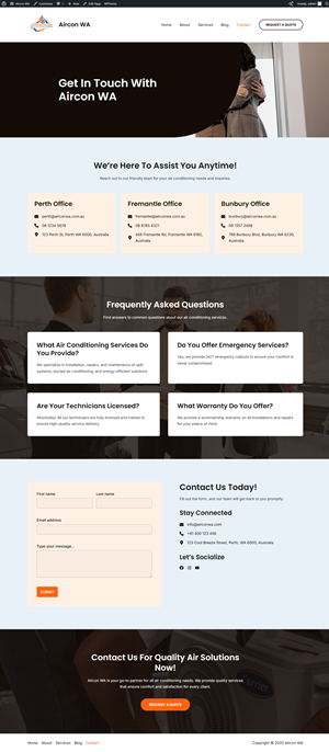 WordPress-Design von Pixel Sprout für Air Conditioning Contractors WA | Design: #35861673