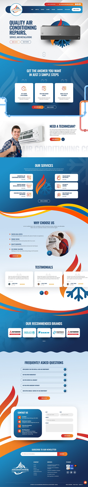 Wordpress Design by nzdesigners for Air Conditioning Contractors WA | Design: #35862098