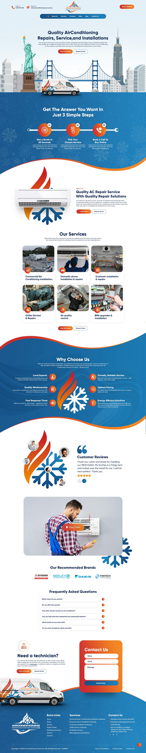 WordPress-Design von nzdesigners für Air Conditioning Contractors WA | Design: #35862100