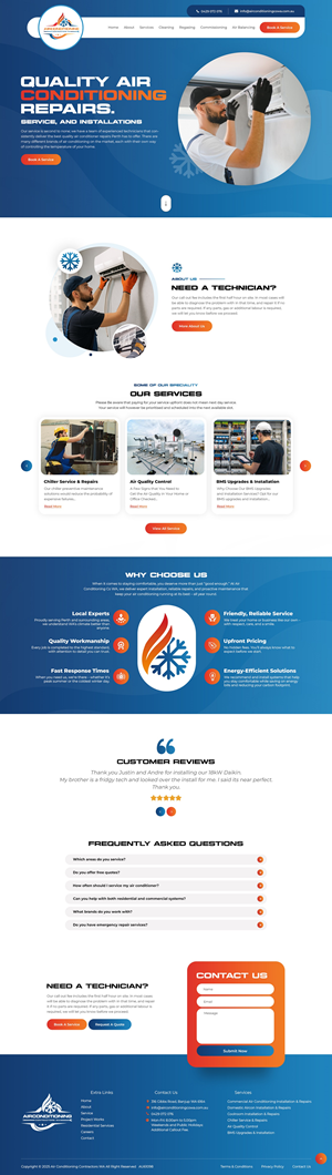 Wordpress Design by nzdesigners for Air Conditioning Contractors WA | Design: #35862117