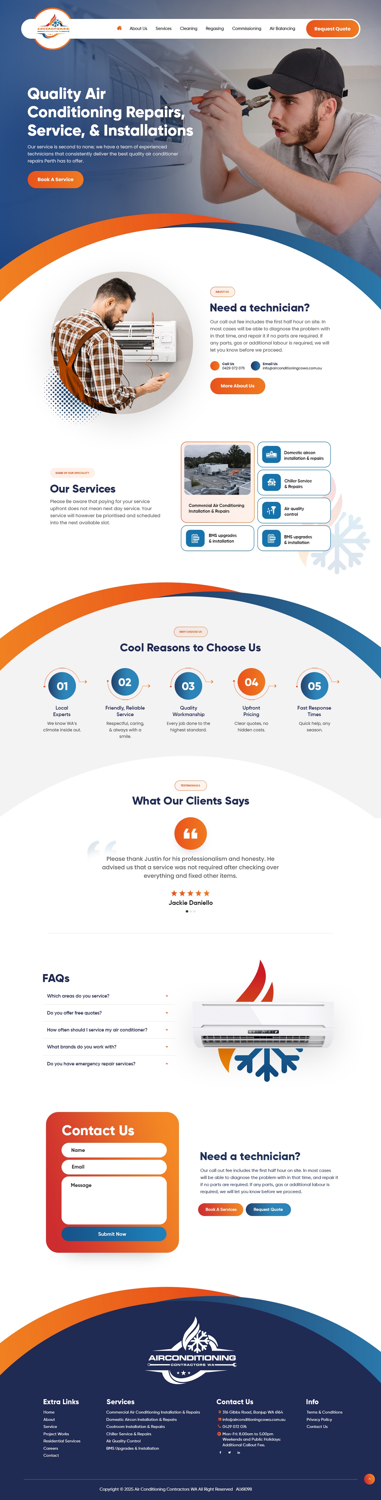 Diseño Wordpress por nzdesigners para Air Conditioning Contractors WA | Diseño #35862118
