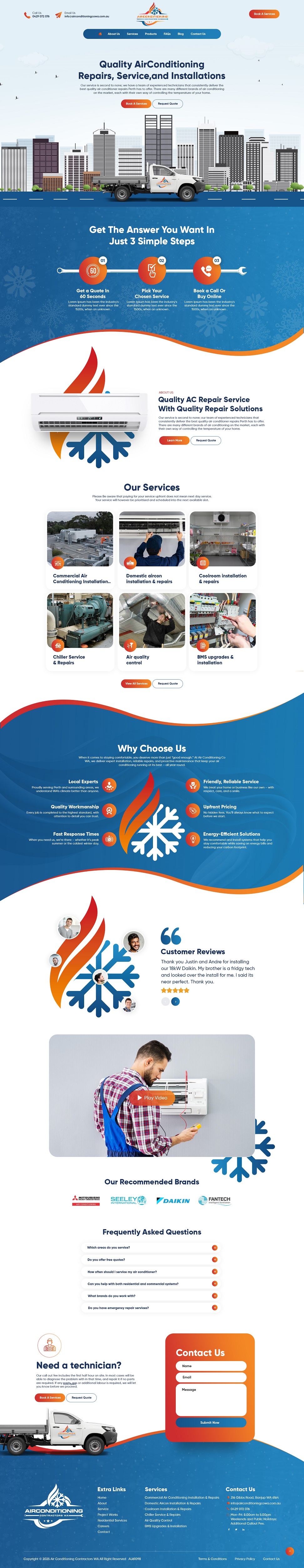 Diseño Wordpress por nzdesigners para Air Conditioning Contractors WA | Diseño #35864301