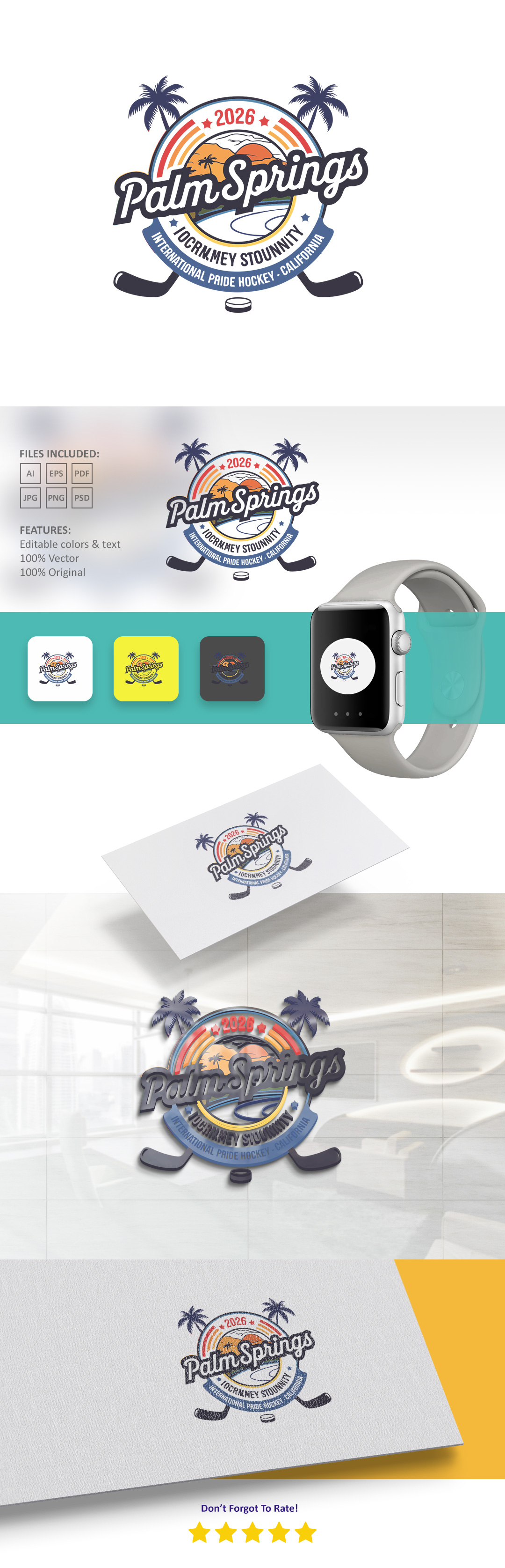 Logo Design by VectorForge for Coachella Valley LGBT Hockey Association | Design #35866828