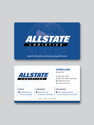 Warehousing Business Card for commercial palletized storage, logistics, and fulfillment.