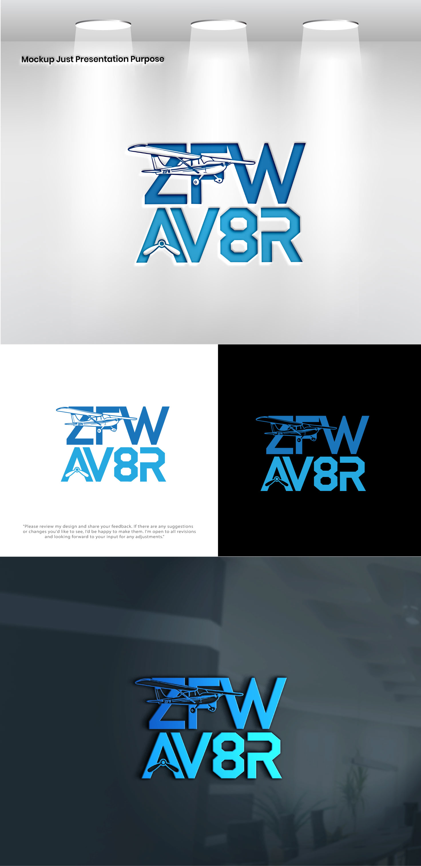 Logo Design by StudioDesigner for ZFW Aviation, LLC | Design #35869930
