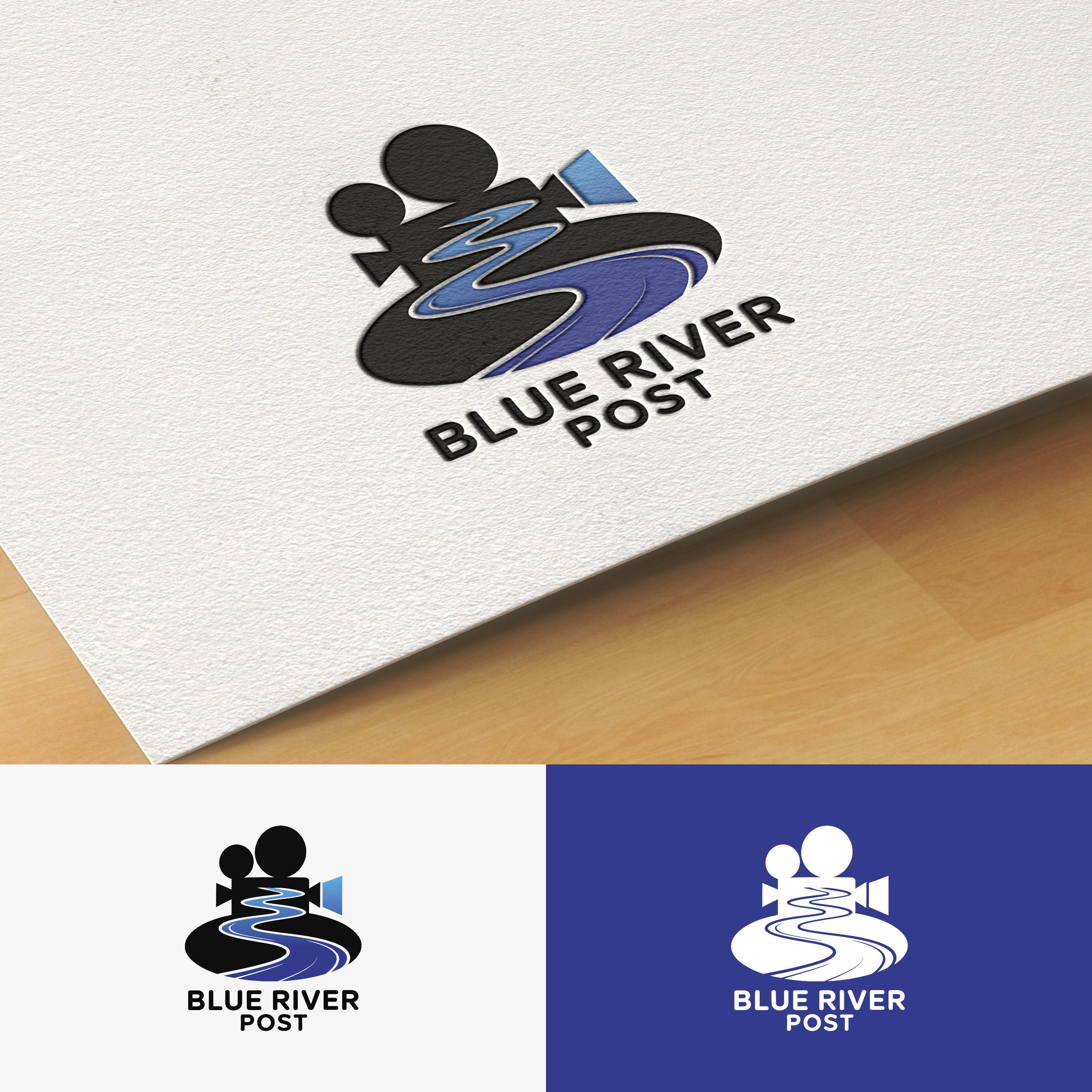 Logo Design by -ACE- for Blue River Post | Design #35877334