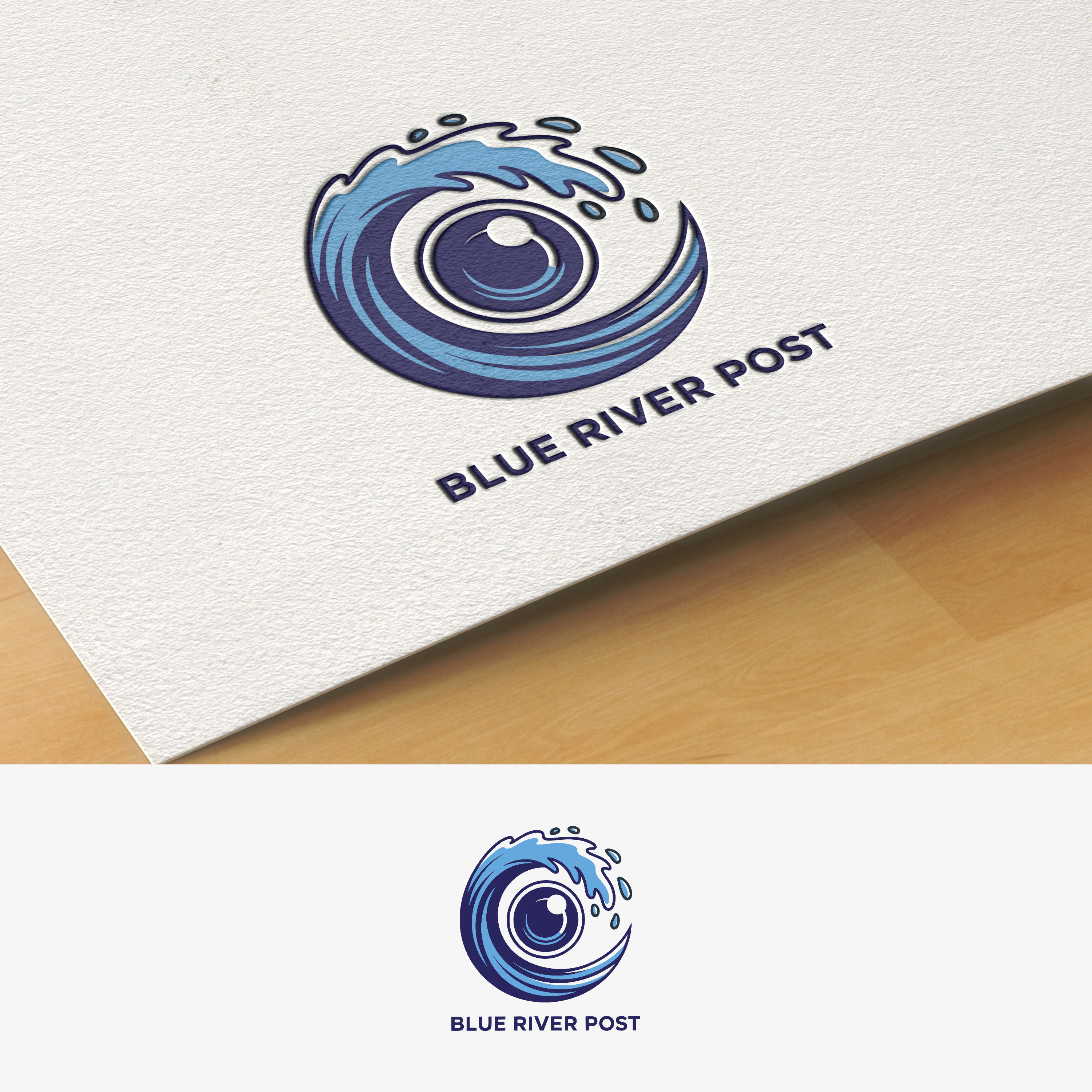 Logo Design by -ACE- for Blue River Post | Design #35877342