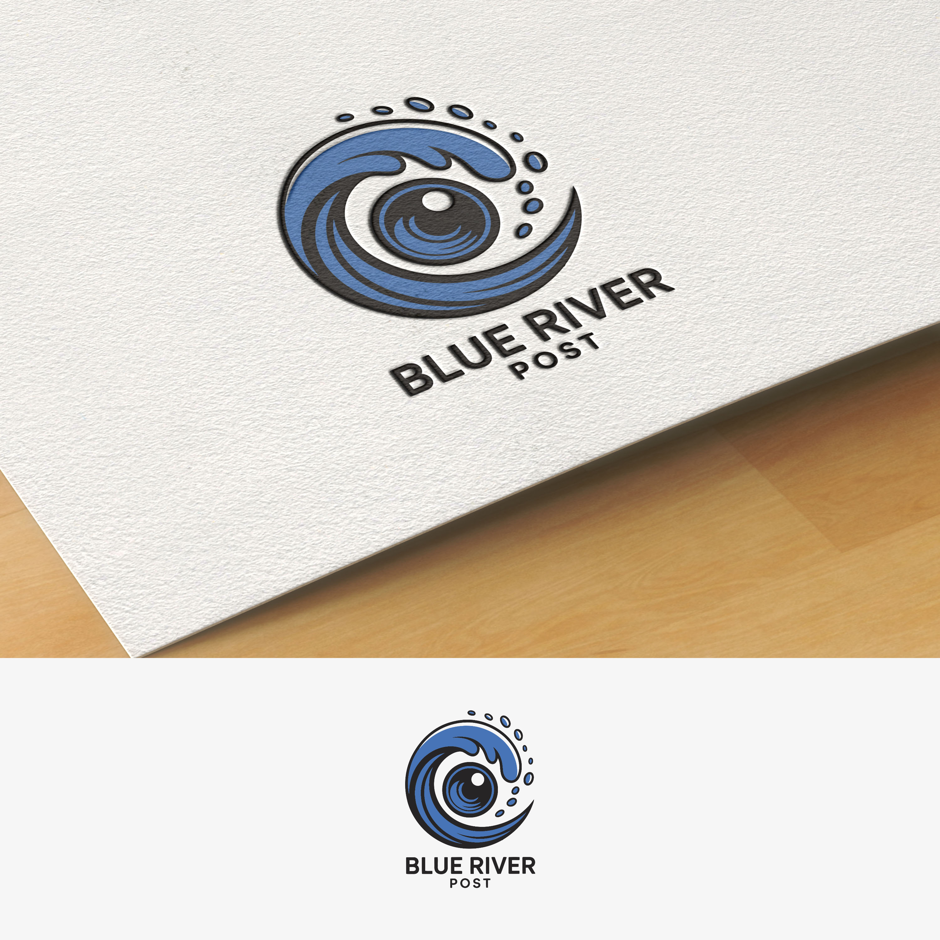 Logo Design by -ACE- for Blue River Post | Design #35877343