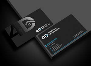 4D Roofing &amp; Restoration Business Card Design
