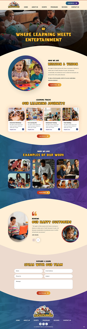 Web Design par pb pour Teachertainment | Design : #35886016