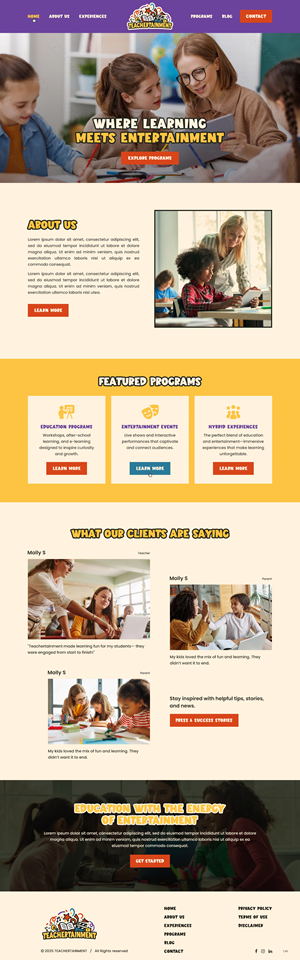 Diseño Web por pb para Teachertainment | Diseño: #35886028