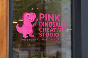 Logo Design by Taha_01 for Pink Dinosaur Creative Studio | Design #35904903