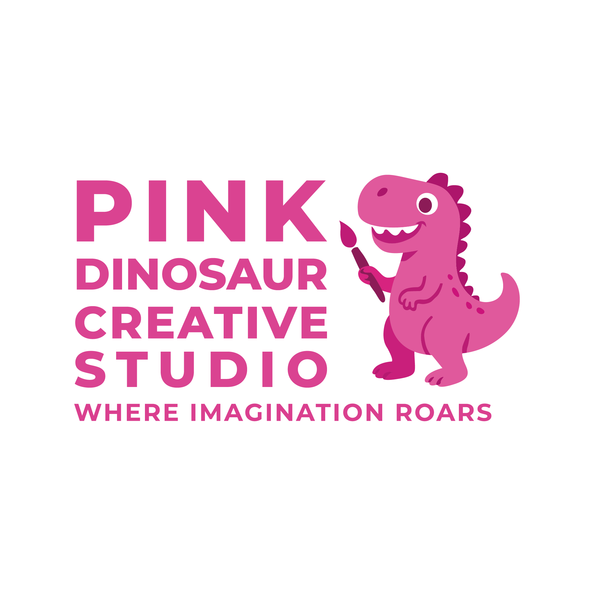 Logo Design by Taha_01 for Pink Dinosaur Creative Studio | Design #35935140