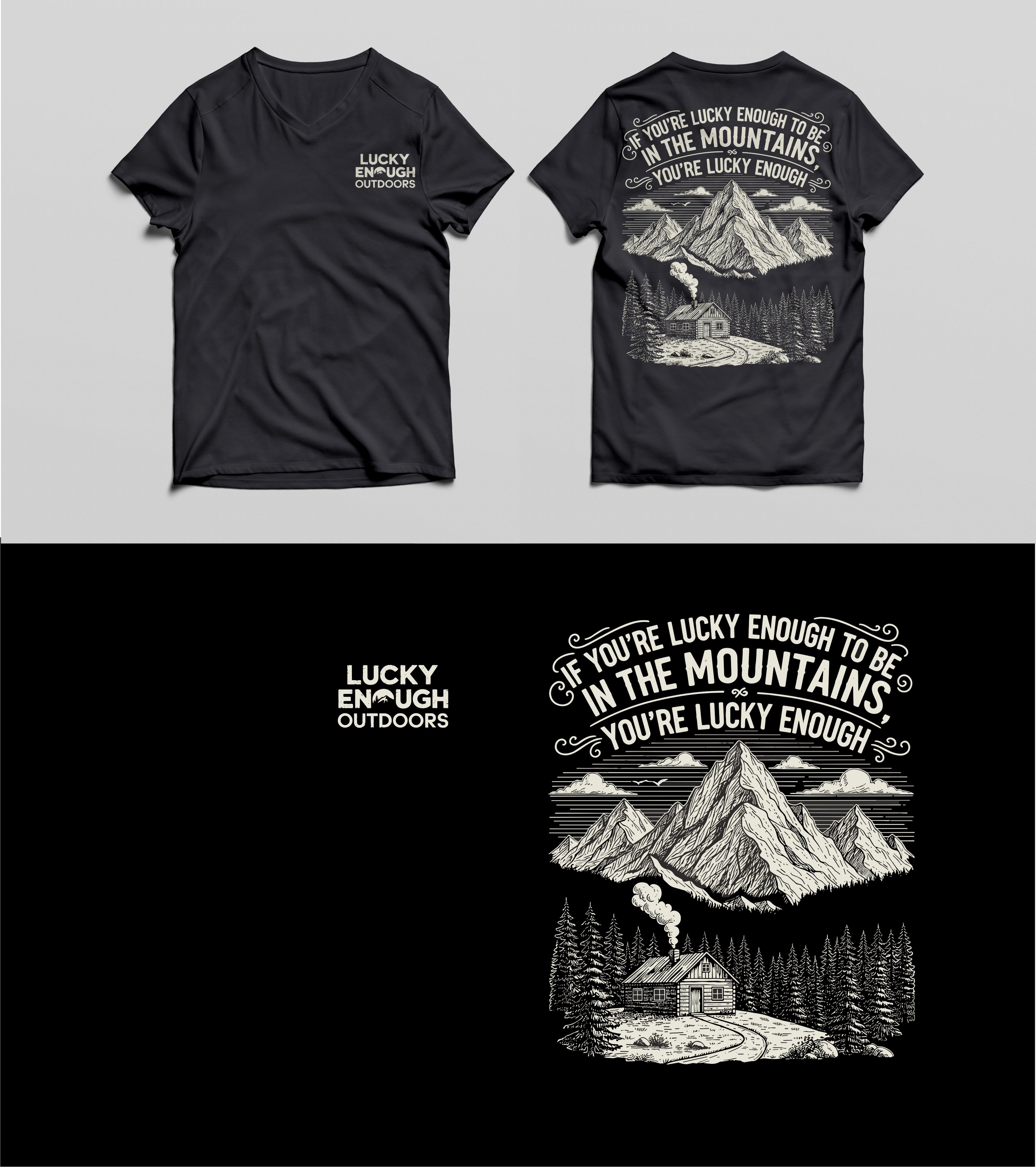 T-shirt Design by wahyurs 2 for Lucky Enough Outdoors | Design #35944507