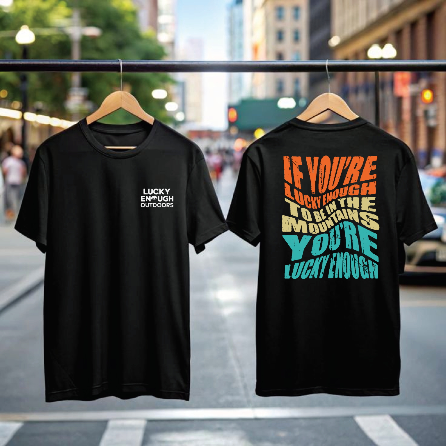 T-shirt Design by tyaz 2 for Lucky Enough Outdoors | Design #35924624