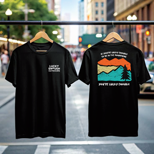 Diseño de Camiseta por tyaz 2 para Lucky Enough Outdoors | Diseño: #35924693